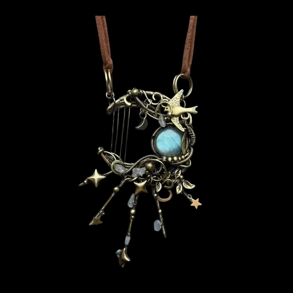 falling-moon-lyre-handcrafted-wire-wrapped-pendant