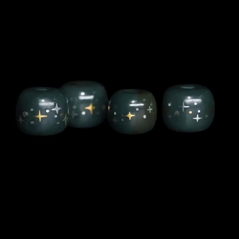 Bisel Celestial de Oro y Plata | Joyería Cósmica de Jade Verde