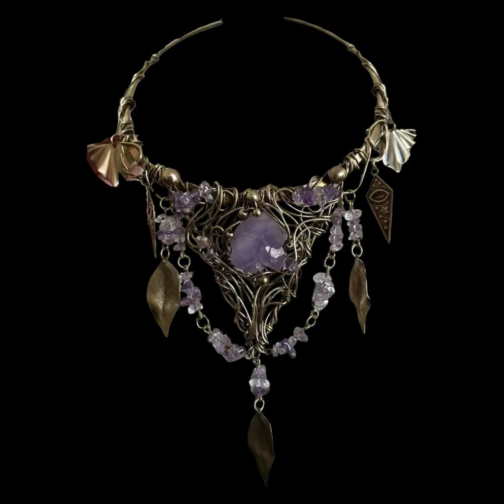 flourishing-bloom-brass-wire-wrapped-amethyst-necklace