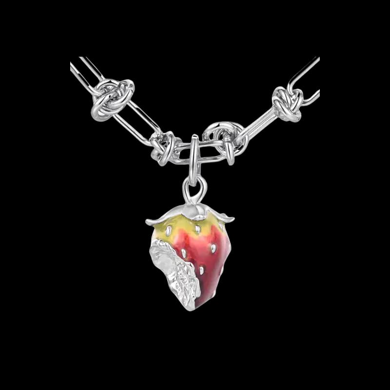summer-strawberry-enamel-necklace