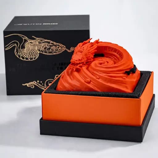 ZRZ Studio Ascending Clouds and Roaring Dragon – Imperial Seal Jewelry Box with Gift Packaging - Orange
 / Ascending Clouds and Roaring Dragon – Imperial Seal Jewelry Box - Variant Image 1