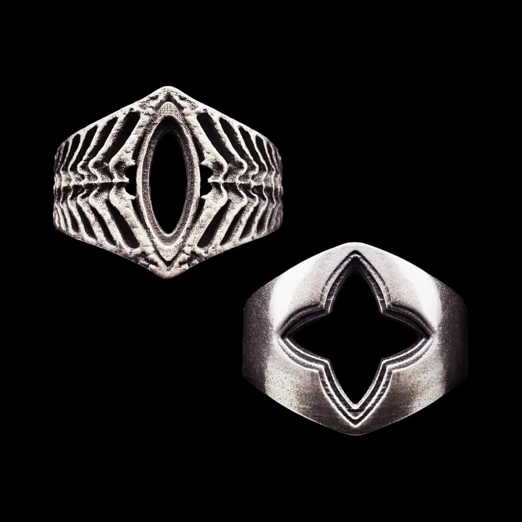 vow-of-prayer-vintage-cross-skeleton-couple-rings