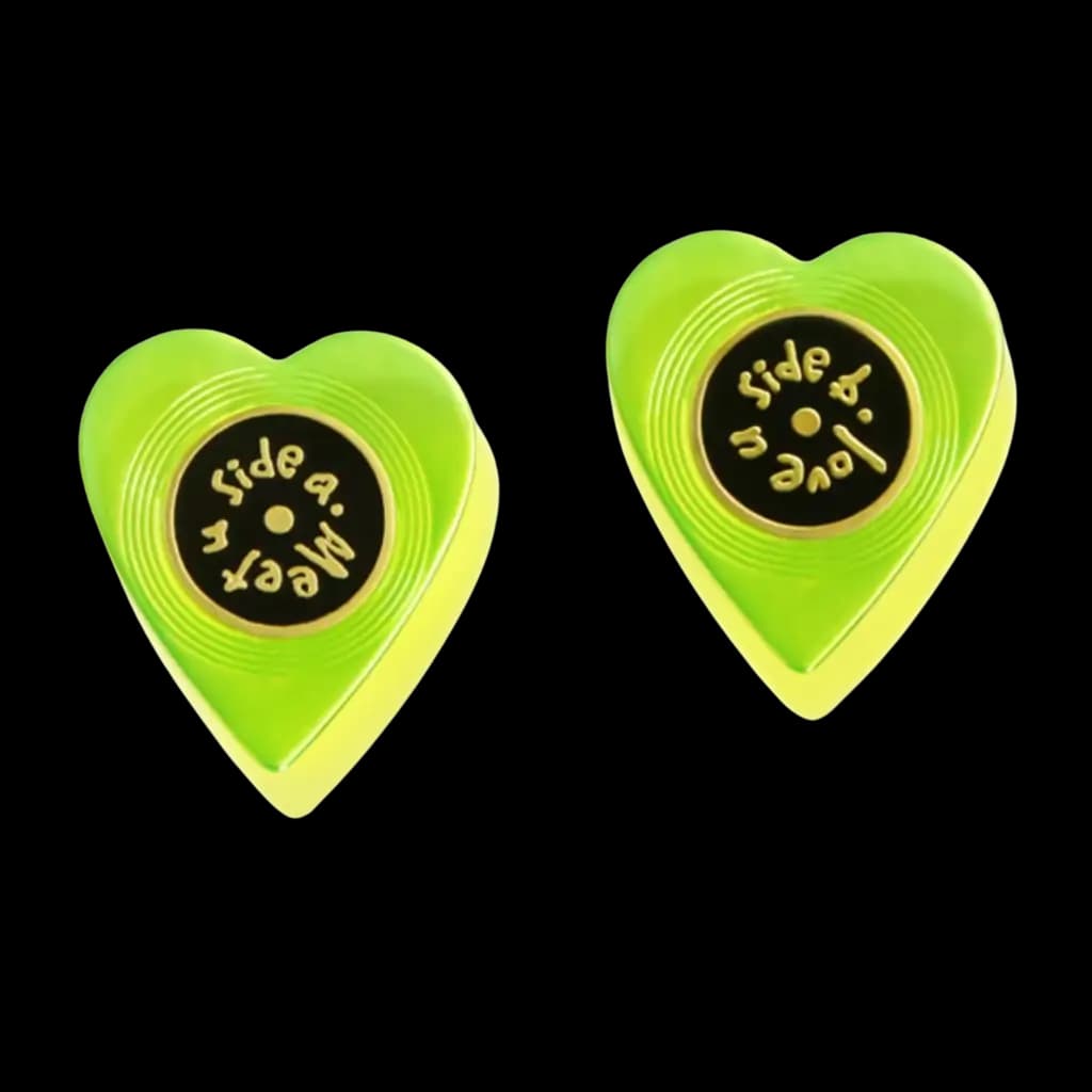 fluorescent-heartbeat-record-earrings