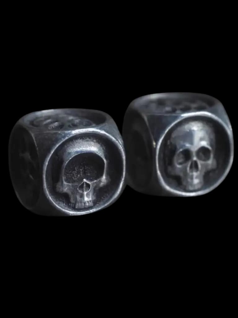 Juego de Dados con Calavera - Aleación de Zinc Hecho a Mano 